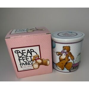 1985 Bear Feet Family Toscany  Porcelain covered mug. Happy Birthday!